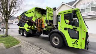 GFL Mack LR Labrie automizer on townhome 32 gallons.