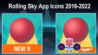 All Rolling Sky Icons from Every Level Update (In Chronological Order)