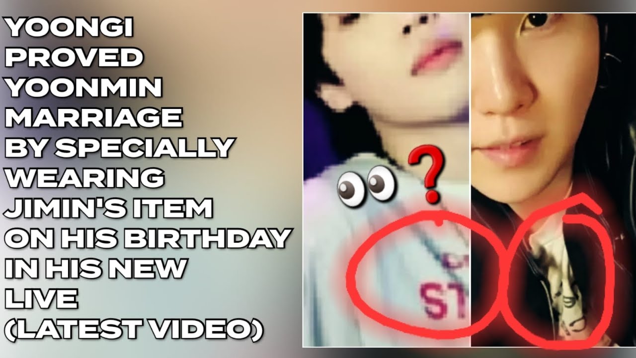 😱🔥Yoongi Proved Yoonmin Marriage By Specially Wearing Jimin's Item On His Birthday In His New Live