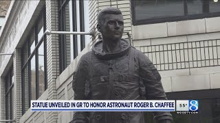 Roger B. Chaffee statue unveiled in GR