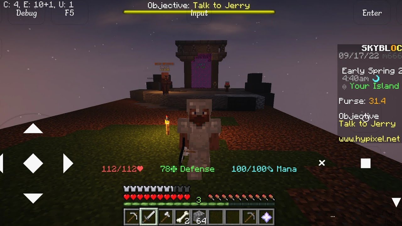 #minecraft playing #hypixelskyblock for first time in hmcl - YouTube