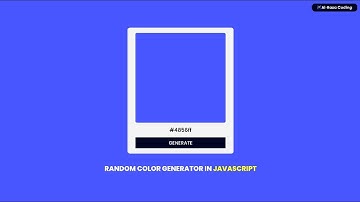 JavaScript Random Color Code Generator | JavaScript Project For Beginners | JS Tutorial