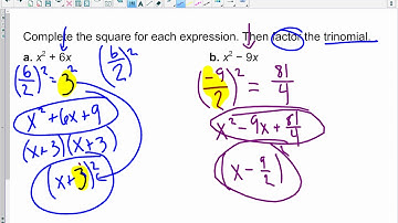 Algebra   9 4   Solving Quadratic Equations by Completing the Square Video 1