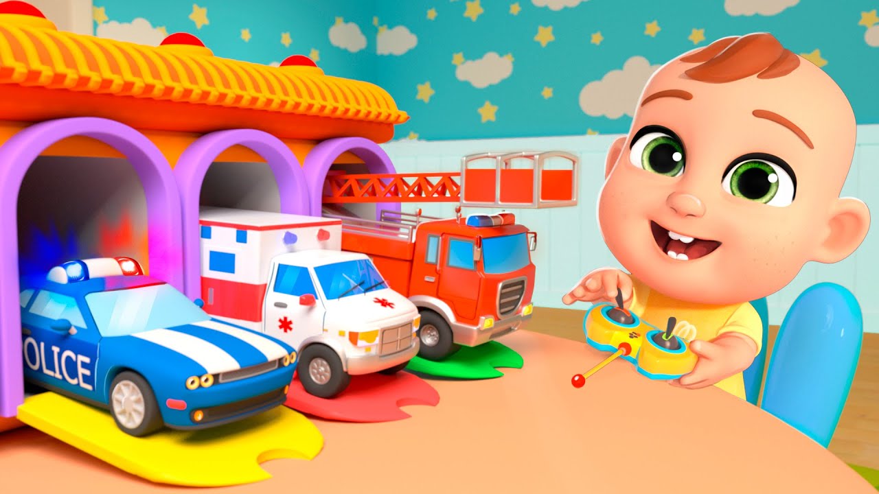 Hickory Dickory Dock with Rescue Vehicles | Funny Nursery Rhymes & Kids Songs