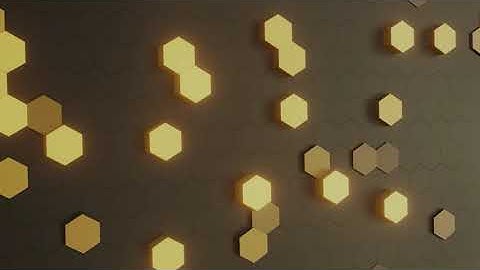 Gold Black Color Video Background, Hexagon Motion Graphics, Loop Video (1 Hour)