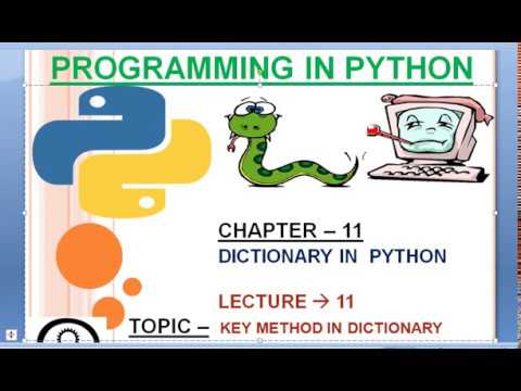 CHAPTER 11 :11.Key Method In Dictionary |Python Complete tutorial ...