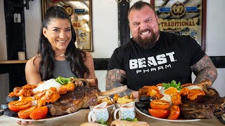 Insane 100oz MONSTER STEAK Food Challenge! Ft. Leah Shutkever