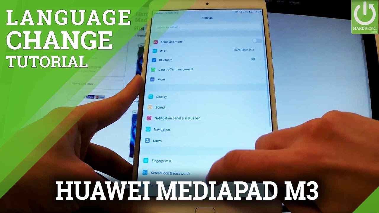 اللغة في Huawei Mediapad M3 قم بتغيير اللغات في Mediapad Youtube