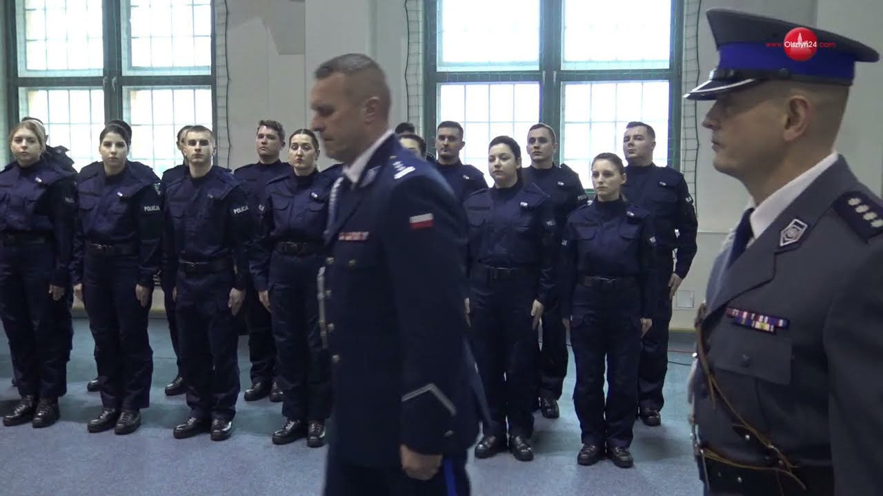 OLSZTYN24: Ślubowanie nowo przyjętych policjantów KWP w Olsztynie [5.01.2023]