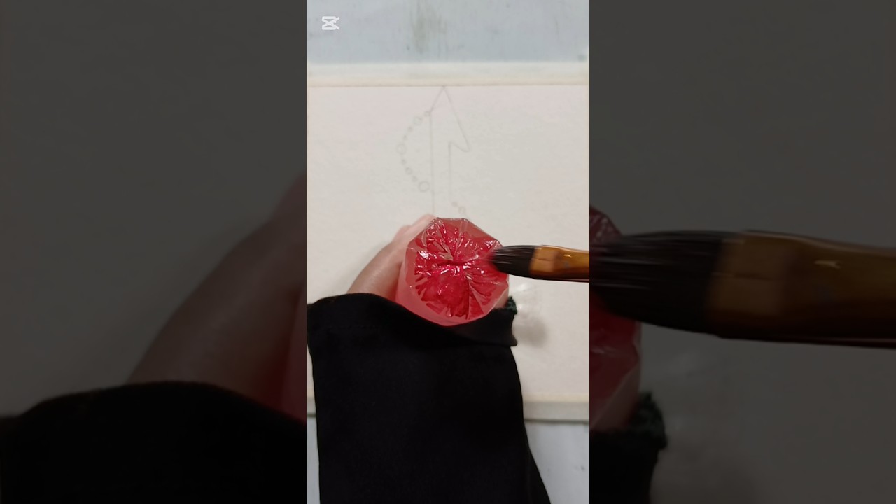 Easy Arabic calligraphy ✨ with Plastic Bag 🌼 ||Acrylic colour painting #art #artshorts #shorts