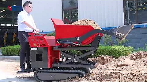 Mini Crawler Self-loading Transporter Rubber Track Dumper 500kg 800kg 1000kg With Lift And Crane