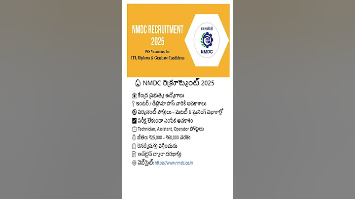 NMDC Recruitment 2025 | | Central government jobs || govt jobs for Inter || govt jobs for Diploma