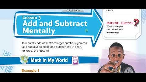 Grade 4 Chapter 2 Lesson 3 Add and Subtract Mentally (Part 1)