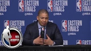 [FULL] Tyronn Lue on Game 1 loss to Celtics: 60 paint points allowed is ‘way too many’ | NBA on ESPN
