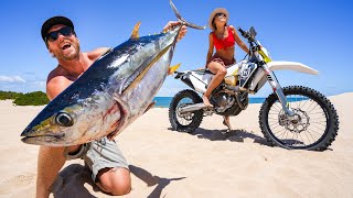 ¡Atún Gigante! (CAPTURA y COCINA) - Una Misión de Pesca en Motocicleta