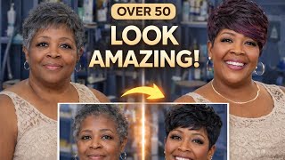7 Flattering Pixie Hairstyles for Plus Size Black Women Over 50. #pixiecut#over50style#plussizebeaut