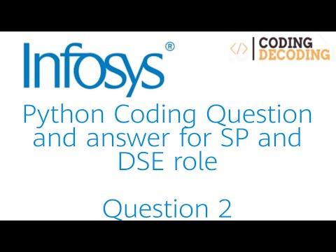 #infosys #python coding Question and answer for SP and DSE role #infosys #pythonprogramming #coding