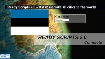 List of cities and provinces in Estonian database - Ready Scripts 2.0