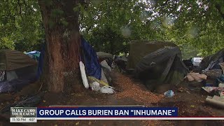Protestors camp outside city hall, call Burien's camping ban ‘inhumane’ | FOX 13 Seattle