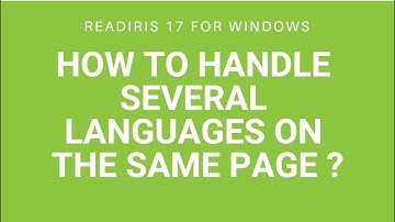 Readiris 17 Windows: How to handle several languages on the same page?