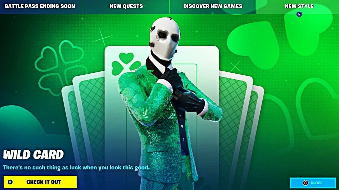 LUCKY CARD WILD CARD SKIN STYLE! NEW FORTNITE ITEM SHOP!