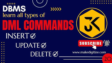 20 || DBMS || Learn DML Commands: Insert, Update, Delete | Practical Demonstrations #queries #gate