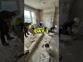 Black Marble Epoxy Transform Ruined Room 😳 😱 🤯 #renovation #epoxyfloor #timelapse #epoxy