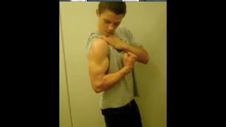 Teen 14Yo Bodybuilder Flexing Big Muscle Read Description