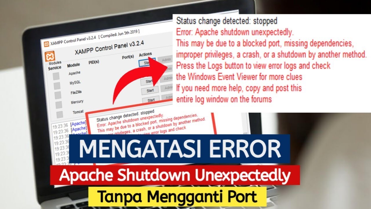 Cara mengatasi xampp apache tidak bisa start tanpa mengganti port