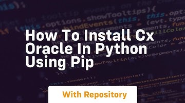 how to install cx oracle in python using pip