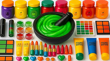 Satisfying Video | Mixing Makeup Cosmetics Glitter Squishy Balls into Glossy Slime ASMR Slime Relax