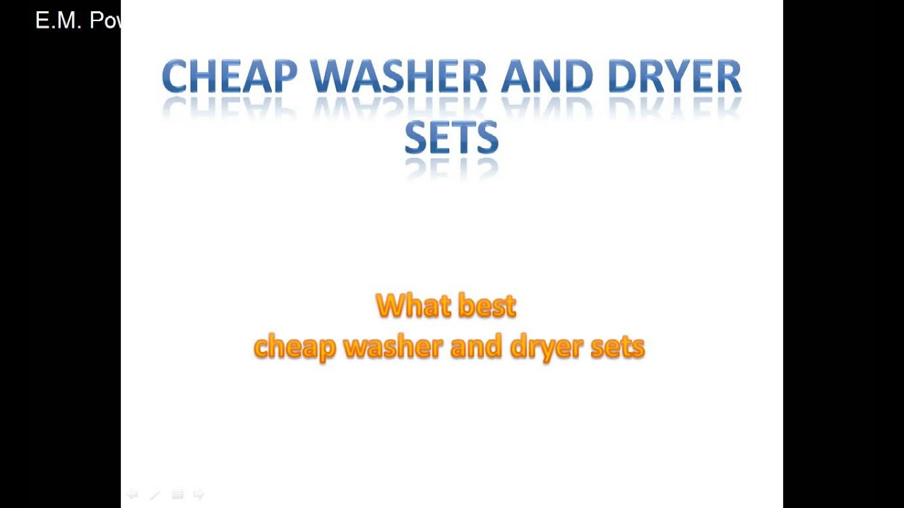 Cheap Washer and Dryer Sets Review - YouTube