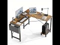 JHK Gaming Corner 50 Inch Office Writing PC Wooden Table with CPU Storage Shelf &amp; Side Bag