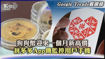 【Google Trends看頭條】狗狗幣迎來一個月新高價　拼多多App傳監控用戶手機｜TVBS新聞 2023.04.05@TVBSNEWS01