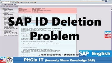 SAP SU01 - How to Solve ID Deletion Error, Inconsistency in Standard SAP Program | PitCia IT