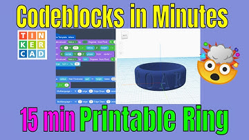 Make this Tinkercad Codeblocks 3D Printable Ring with Words IN MINUTES