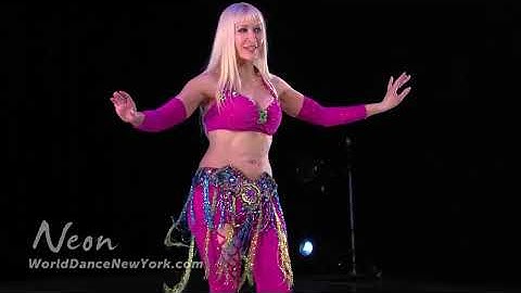 Belly Dance Triplets & Hip Accents Tutorial for Beginners - Neon, Full Class → WorldDanceNewYork.com