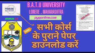 BATU University Lonere Maharashtra Previous Year Question Paper Free Download I BATUONLINE.COM