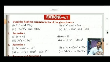 Factorisation, Ch-06, Ex-6.1, Part-01, Class-8, Book - Smart Calculation