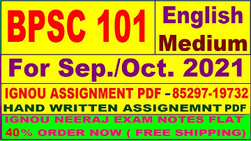 BPSC 101 in English solved assignment 2020-21 / IGNOU EXAM NOTES / Guides 40% Flat.Discount.