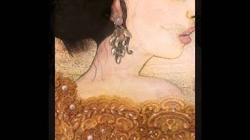 #lovesummerart mixed media art "Timeless Beauty"
