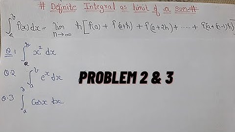 3 Definite integral as a limit of a sum
