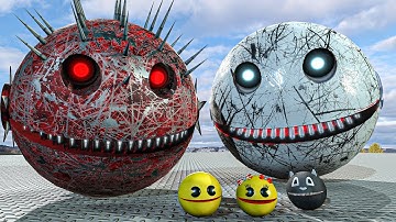 Robot Pacman & Ms-Pacman VS Spiky Monster Pacman
