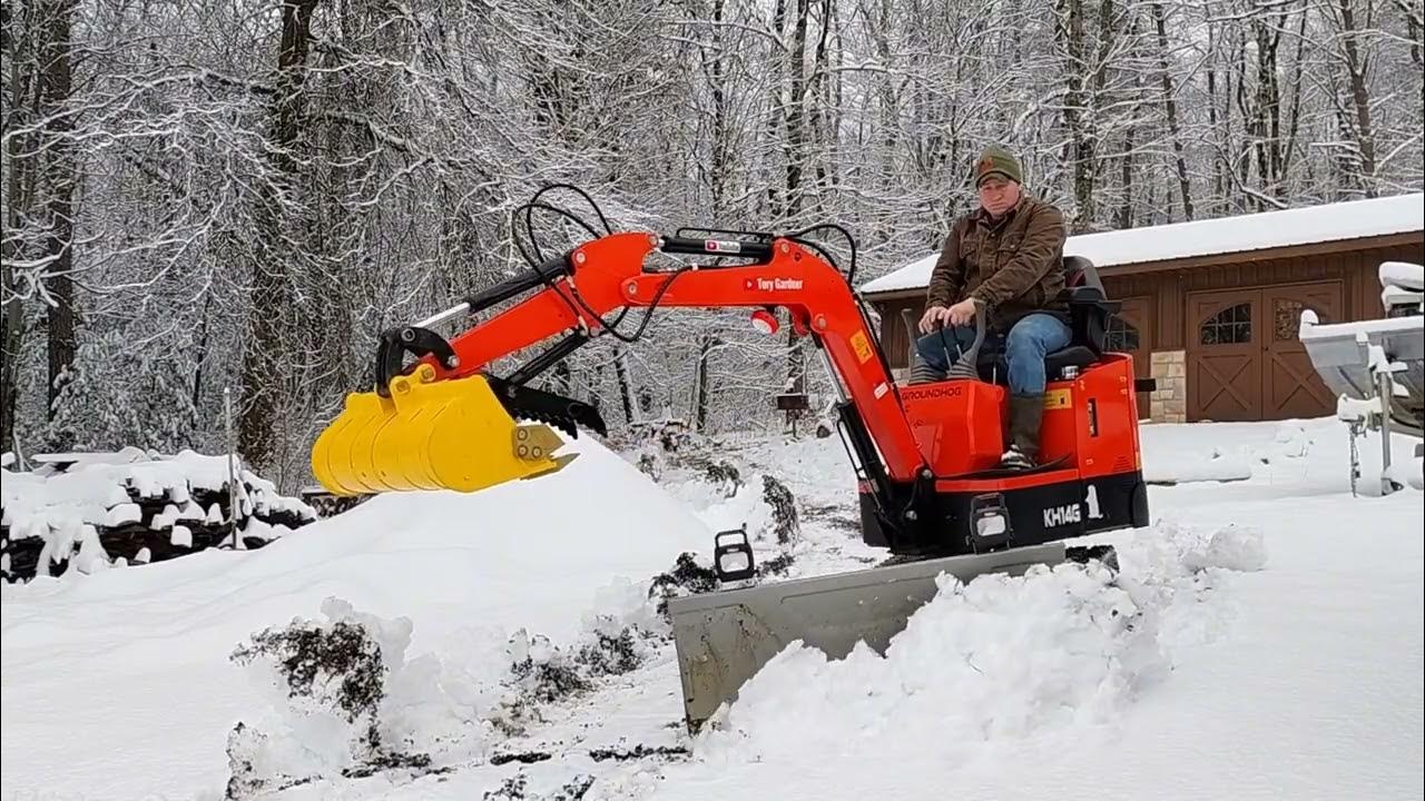 Can a Groundhog Mini Excavator Plow Snow? Let's Find Out! - YouTube