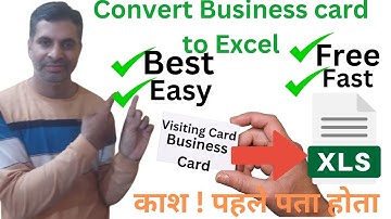 Save or Convert Visiting Card or Business Card in Excel Sheet Data