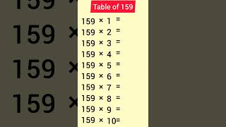 Table Of 159