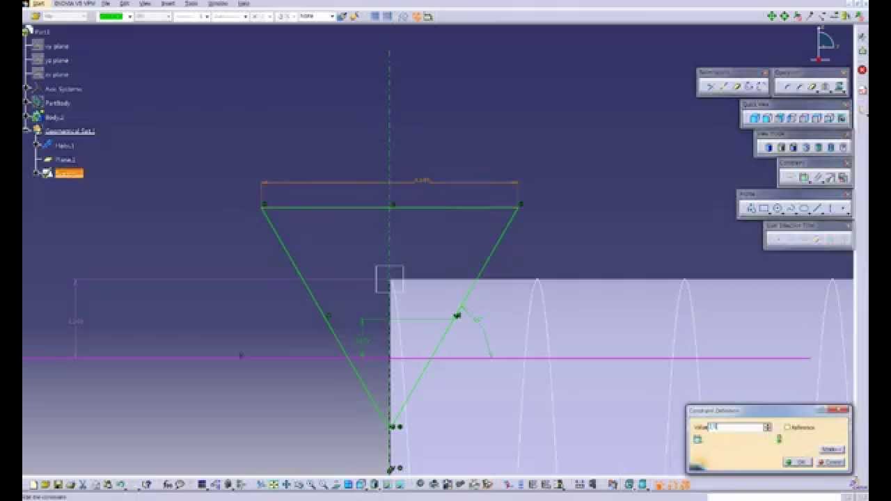 CATIA V5 R21 -Hexagon Head Bolt M20 (2) - Pitch - YouTube