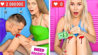 RICH UNPOPULAR vs BROKE POPULAR Girls || Types of Students in School! How To Become Cool by Mariana