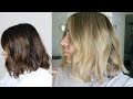 BRUNETTE TO BLONDE HAIR TRANSFORMATION | HOW I FOILAYAGE/ BALAYAGE MY HAIR AT HOME + TONING FORMULA