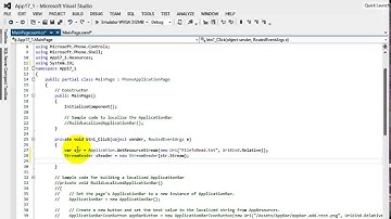 Tutorial for WP8   17 Reading Text Files for Windows Phone 8 App Development Using C#
